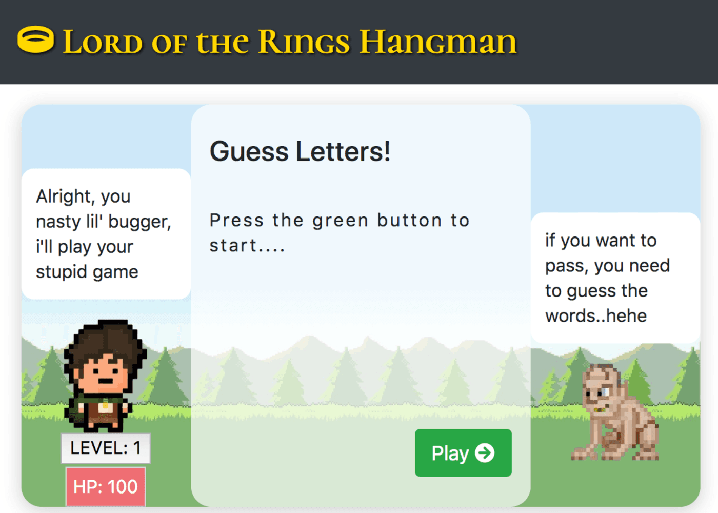 Lord of the Rings | Hangman